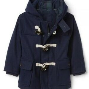 Toggle duffle coat wool jacket